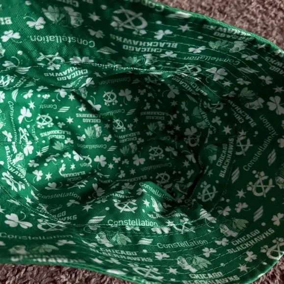 Chicago Blackhawks Green Bucket Hat - Picture 2 of 2